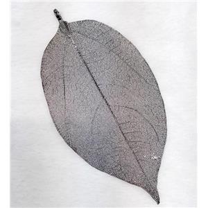 Unfading copper leaf, black plated, approx 50-90mm [FD208]