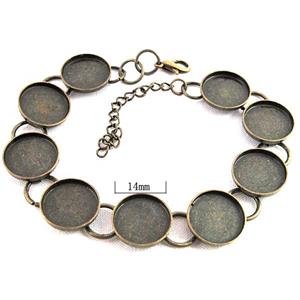 adjustable bracelet, gemstone setting, bronze, inside: 14mm dia, 16 inchlength [FDBR17]