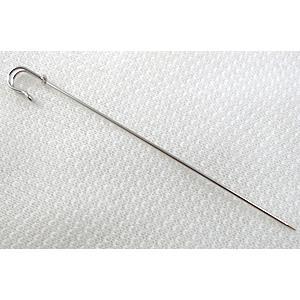brooch pins, clip, copper, platinum plated, approx 95mm length [FDBROOCH004PP]
