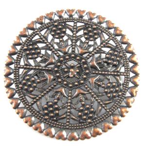 Brooch pins, copper, antique red copper plated, nickel free, 56mm dia [FDBROOCH036]