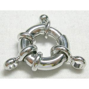 Necklace Clasp, Copper, Platinum Plated, 15.5mm diameter [FDC003PP]