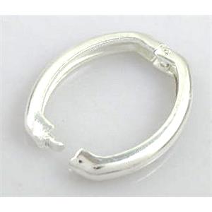 necklace shortener, copper connector, silver plated, 20x27mm [FDC010SP]