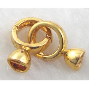 Necklace Connector, Copper, Gold Plated, ring:14mm dia, 20mm length [FDC137]