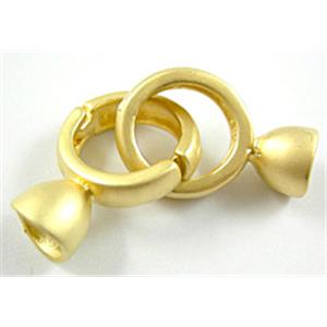 Milk Gold Plated Copper Clasp, ring:14mm dia, 20mm length [FDC137GP]