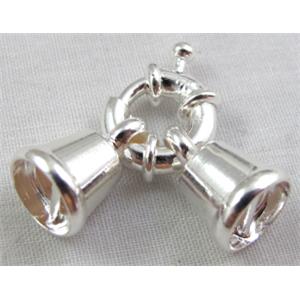 necklace end bail, copper clasp, silver plated, 11mm dia, 9mm dia [FDC155SP]