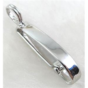 Platinum Plated Copper Hinged Bails and slider, 4.5x33mm [FDC159PP]