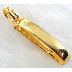 Gold Plated Copper Hinged Bails and slides, 4.5x33mm [FDC160GP]