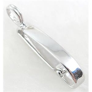 Hinged Bails and slide, Copper, Silver Plated, 4.5x33mm [FDC162SP]