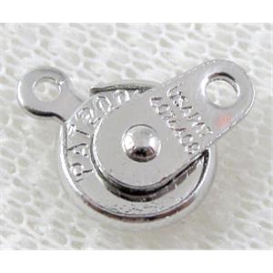 slider clasp, necklace connector, copper, platinum plated, 7.5mm dia [FDC164PP-7.5]