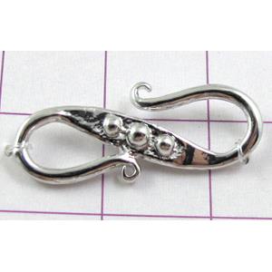 copper connector, infinity, platinum plated, 10x23mm [FDC174PP-K309]
