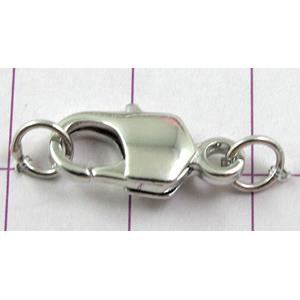 Platinum Plated Copper Lobster Clasp, 8x22mm [FDC187PP-K103]
