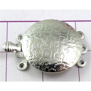 Platinum Plated Necklace Clasp, Copper, Slide, 17mm dia [FDC192PP-K80-3]