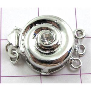 Bracelet Clasp, Copper, Platinum Plated, 14mm dia [FDC198PP-K117]