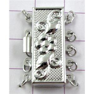 Necklace Clasp, Slider, Copper, Platinum Plated, 20x25mm [FDC200PP-K240]