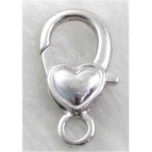 Parrot Clasp, alloy, platinum plated, 14x27mm [FDC205PP]