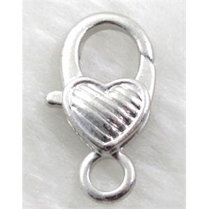 Parrot Clasp, alloy, platinum plated, 15x26mm [FDC207PP]