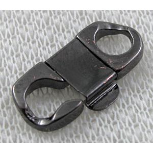 chain clasp, copper, black, 8.5x20mm, copper [FDC209BKP]