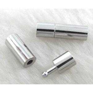 cord end clasp, copper, platinum plated, 17mm length, inside:2mm [FDC214PP-2MM]