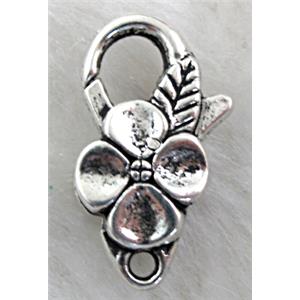 alloy clover Lobster Clasp, 15x25mm [FDC218-K782]
