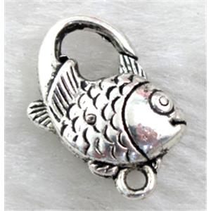Tibetan Style Alloy Fish Clasp Antique Silver, 14x20mm [FDC220-K778]
