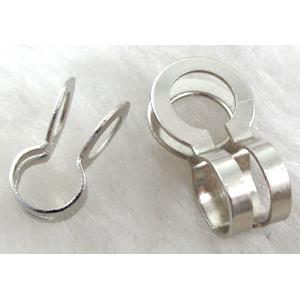 End Clasp of ball chain, iron, platinum plated, hole:8mm dia [FDC222-8MM]