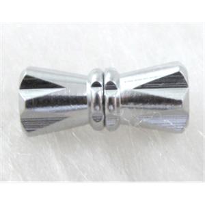 Platinum Plated Copper cord-ending Clasp, screw, 5x12mm [FDC223PP]