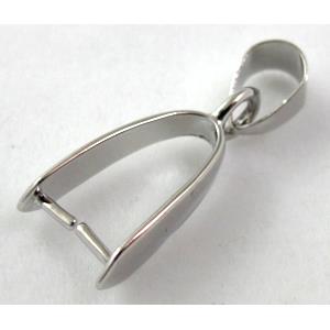 Platinum Plated copper pinch bail, 9x24mm [FDC227PP]