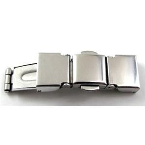 clip Watchstrap clasp, platinum plated, 11x43mm [FDC228PP]