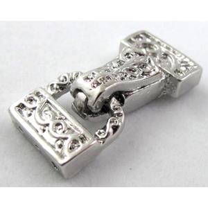magnetic Watchstrap clasp, platinum plated, 14x30mm [FDC229PP]