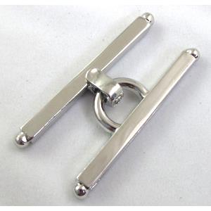 Platinum Plated alloy Clasp, 65x25mm [FDC233PP]