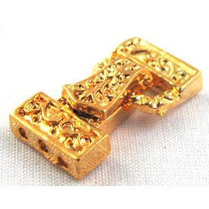 Watchstrap clasp, golden plated, 14x30mm [FDC240GP]