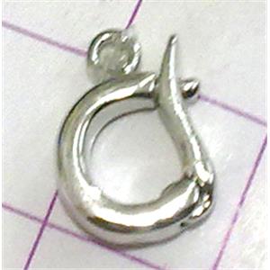 Hinge bail, copper, platinum plated, approx 10mm dia [FDC245PP-K867]