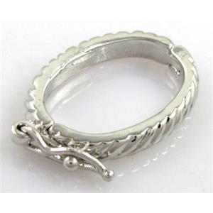 Necklace Shortener, copper, platinum plated, 17x26mm [FDC247PP]