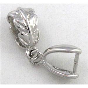 copper pendant clasp, platinum plated, approx 8x24mm [FDC260]