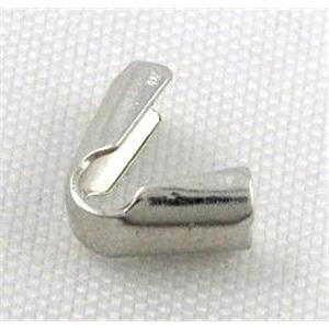 end of cord, iron claw, platinum plated, approx 3.8mm [FDC266]