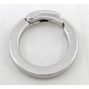 alloy Carabiner Clasp, platinum plated, approx 26mm dia [FDC271]