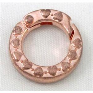 alloy Carabiner Clasp, rose gold, approx 20mm dia [FDC272]