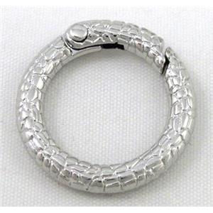 alloy Carabiner Clasp, platinum plated, approx 25mm dia [FDC273]