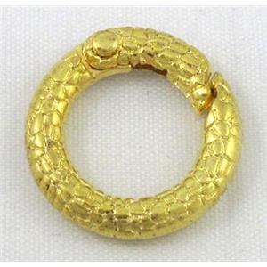 alloy Carabiner Clasp, gold plated, approx 25mm dia [FDC274]