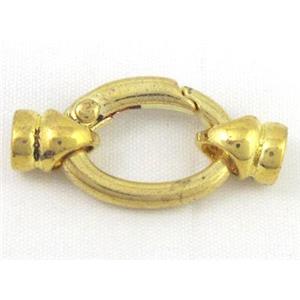 end of cord, alloy clasp for necklace, bracelet, gold, approx 16x30mm, 7mm, 5mm hole [FDC281]