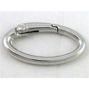alloy Carabiner Clasp, platinum plated, approx 16x30mm [FDC283]
