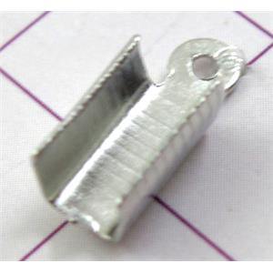 crimp clip cord end, copper, platinum plated, 5x12mm, Ni free [FDC2C863]