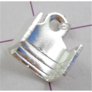 crimp end cord clip, copper, platinum plated, 7x8mm, ni free [FDC2C864]