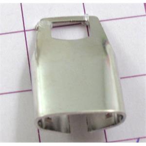 crimp end cord, copper clip, platinum plated, 13x20mm, Ni free [FDC2C866]