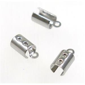 crimp clip, cord ending, copper, platinum plated, 5.5x10mm [FDC2K233]