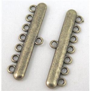 bracelet bar, alloy connector, bronze, approx 11x38mm, 7 hole, 2mm hole [FDC318]