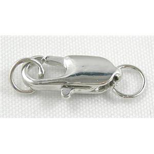 Platinum Plated Copper Clasp Jewelry Findings, 8x17mm [FDC804PP]