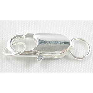 Silver Plated Copper Clasp Jewelry Findings, 8x17mm [FDC804SP]