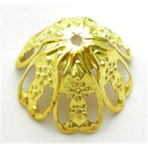 bead-cap, gold plated, iron, 17mm dia,11mm high [FDCAPS004G]