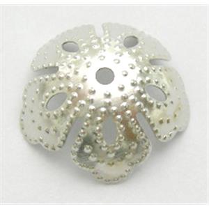 BeadCaps, iron, platinum plated, 14mm dia [FDCAPS005N]